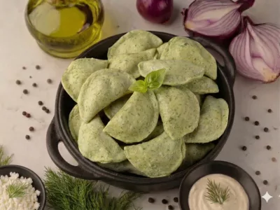 Вареники з Сиром та Зеленню