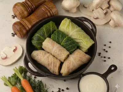 Голубці з Грибами та Рисом