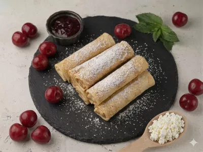 Млинці з Вишнею та Сиром